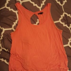 Orange tank top with beaded outer sleeves